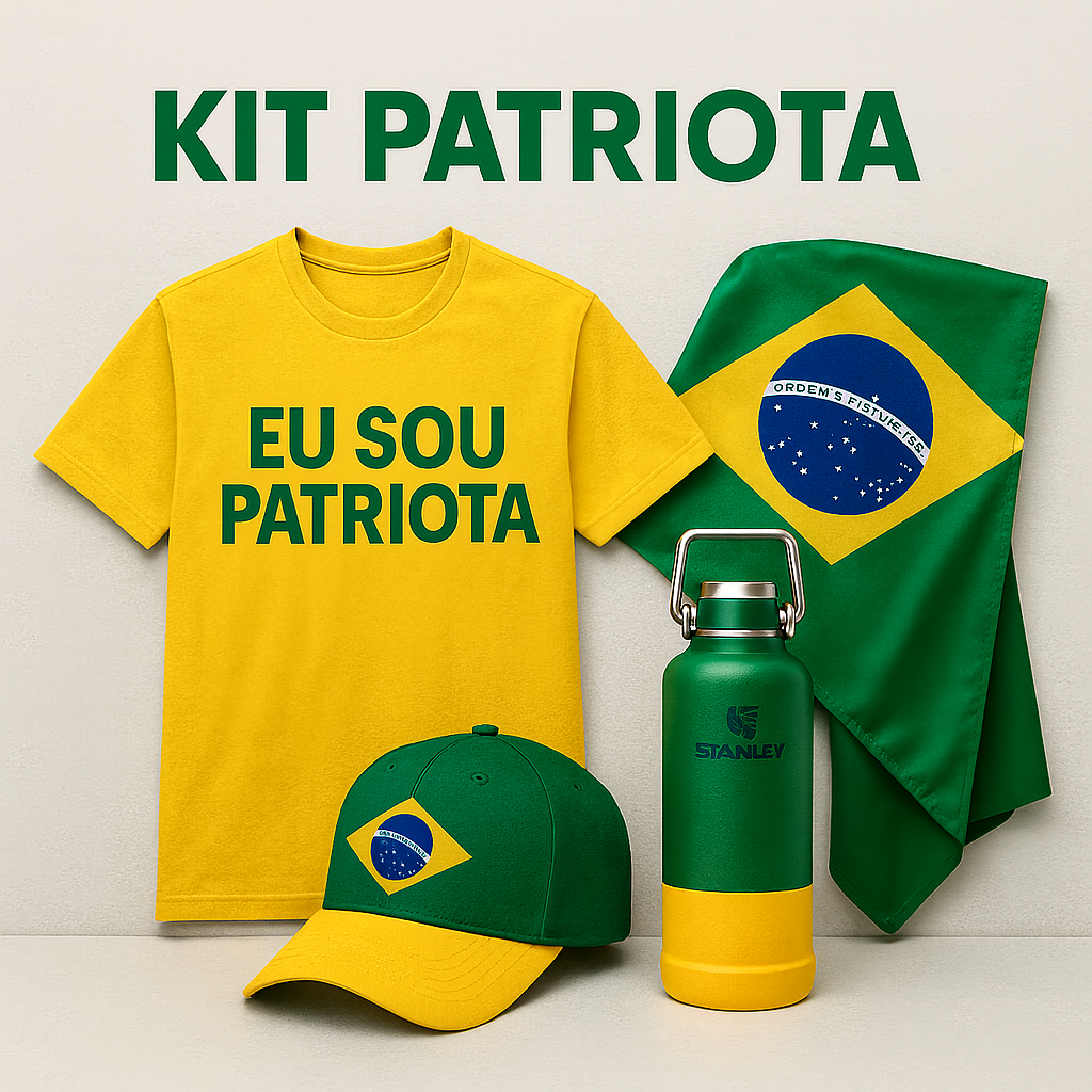 KIT PATRIOTA completo com bandeira do Brasil